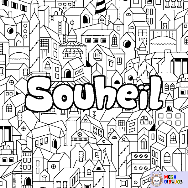 Coloración del nombre Souhe&iuml;l - decorado ciudad