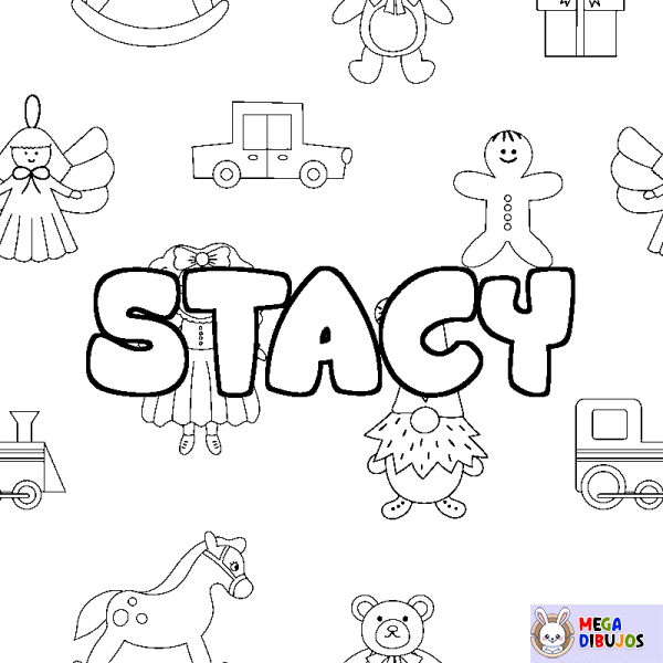 Coloración del nombre STACY - decorado juguetes