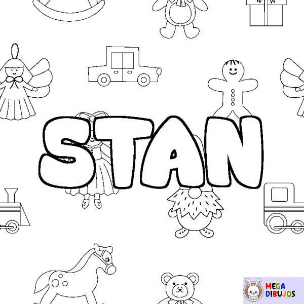 Coloración del nombre STAN - decorado juguetes