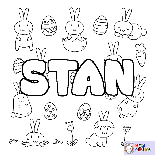 Coloración del nombre STAN - decorado Pascua