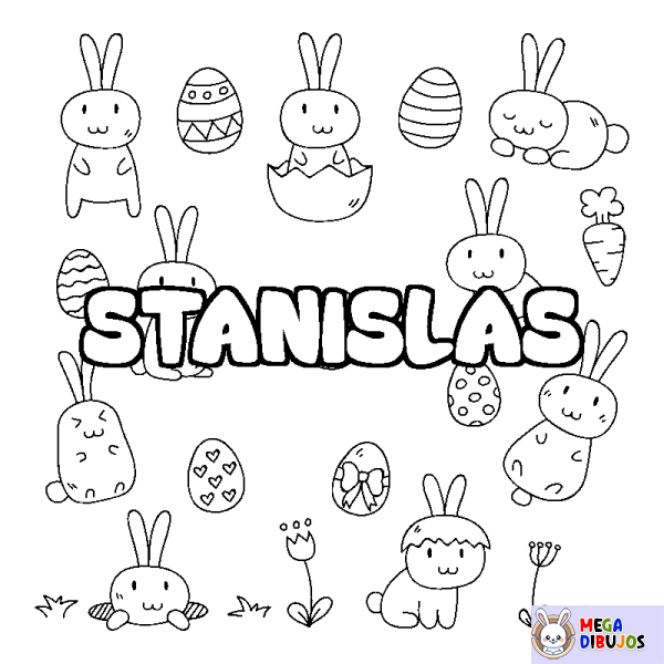 Coloración del nombre STANISLAS - decorado Pascua