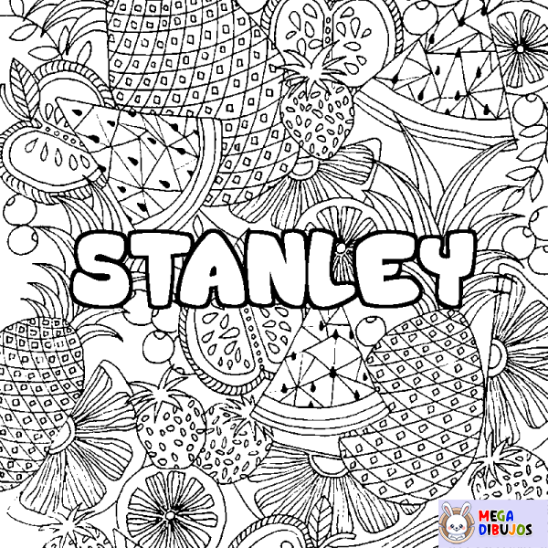 Coloración del nombre STANLEY - decorado mandala de frutas