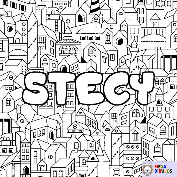 Coloración del nombre STECY - decorado ciudad