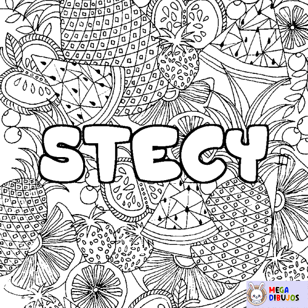 Coloración del nombre STECY - decorado mandala de frutas