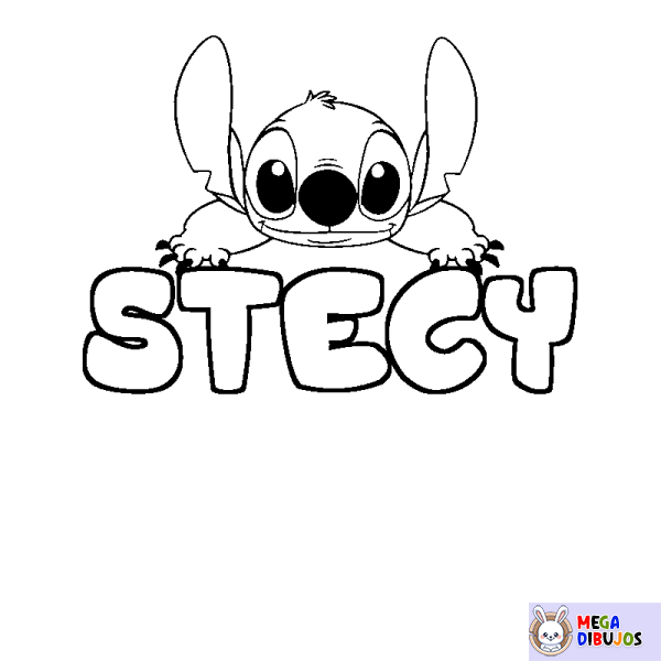 Coloración del nombre STECY - decorado Stitch