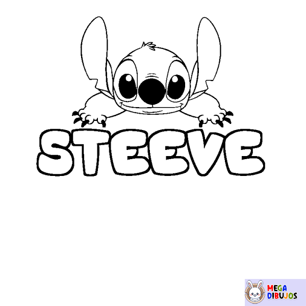 Coloración del nombre STEEVE - decorado Stitch