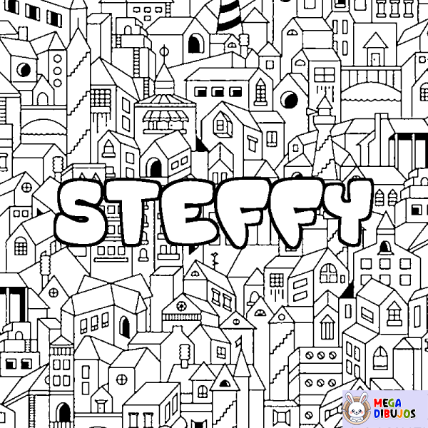 Coloración del nombre STEFFY - decorado ciudad