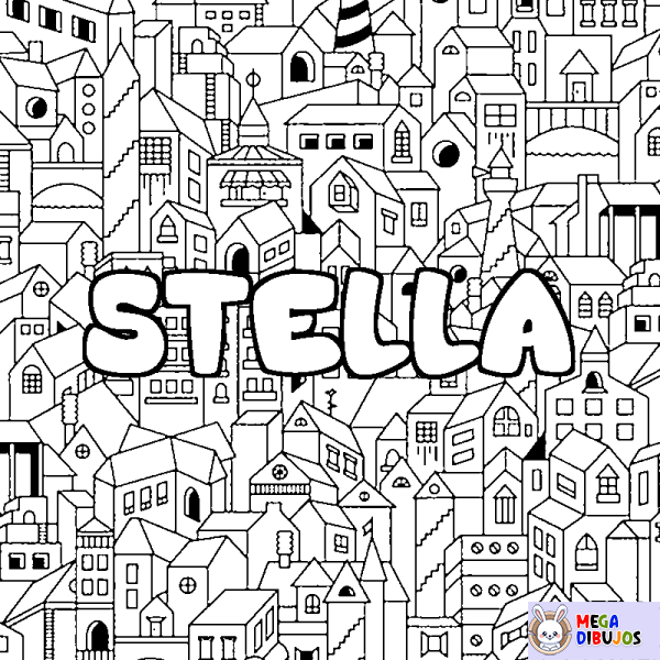 Coloración del nombre STELLA - decorado ciudad