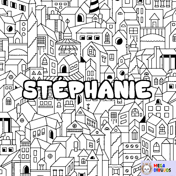 Coloración del nombre ST&Eacute;PHANIE - decorado ciudad