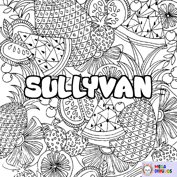 Coloración del nombre SULLYVAN - decorado mandala de frutas