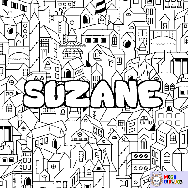 Coloración del nombre SUZANE - decorado ciudad