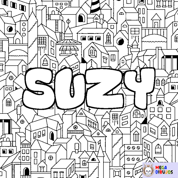 Coloración del nombre SUZY - decorado ciudad