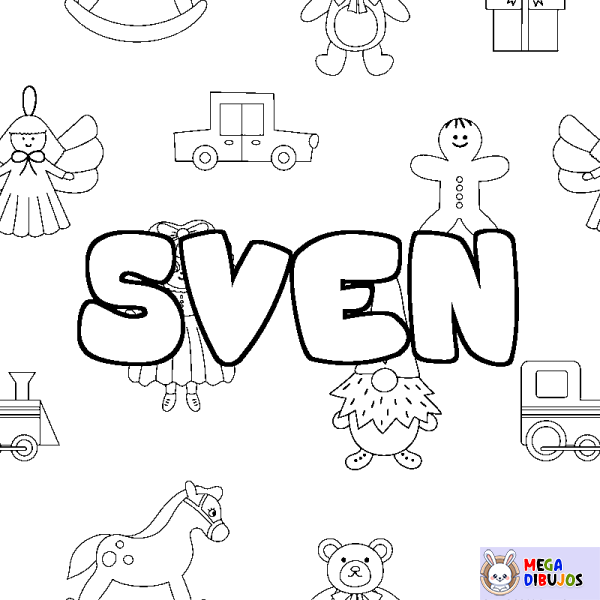 Coloración del nombre SVEN - decorado juguetes