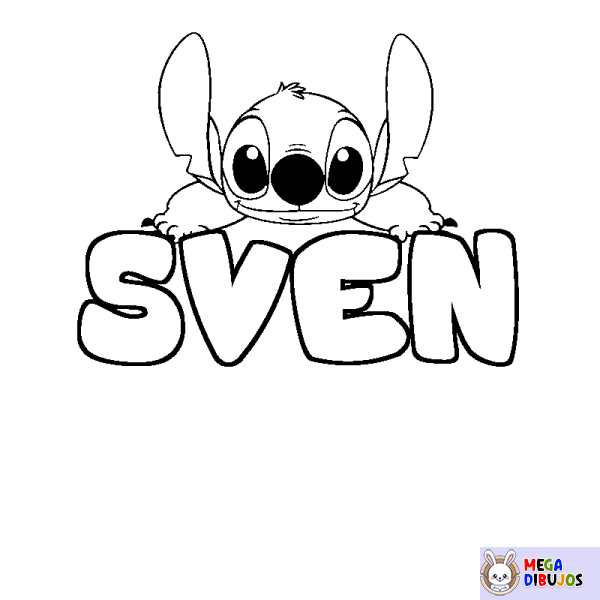 Coloración del nombre SVEN - decorado Stitch