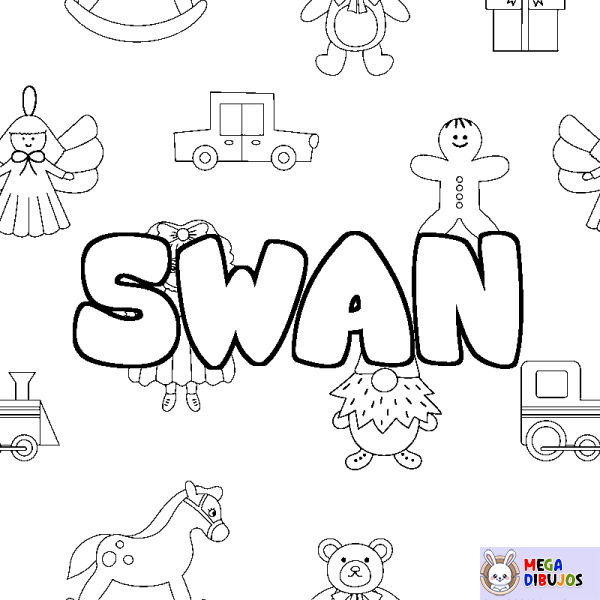 Coloración del nombre SWAN - decorado juguetes