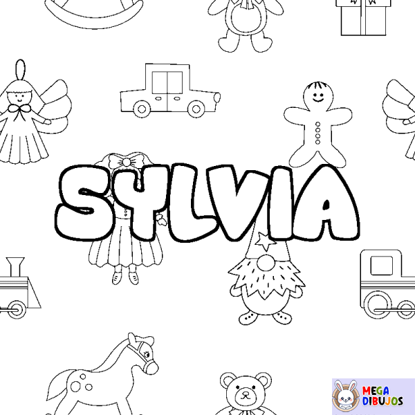 Coloración del nombre SYLVIA - decorado juguetes