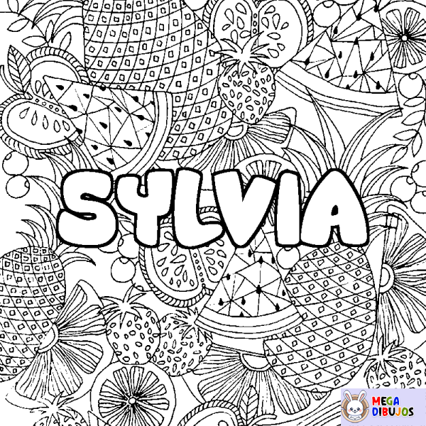 Coloración del nombre SYLVIA - decorado mandala de frutas