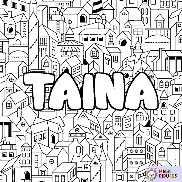 Coloración del nombre TAINA - decorado ciudad