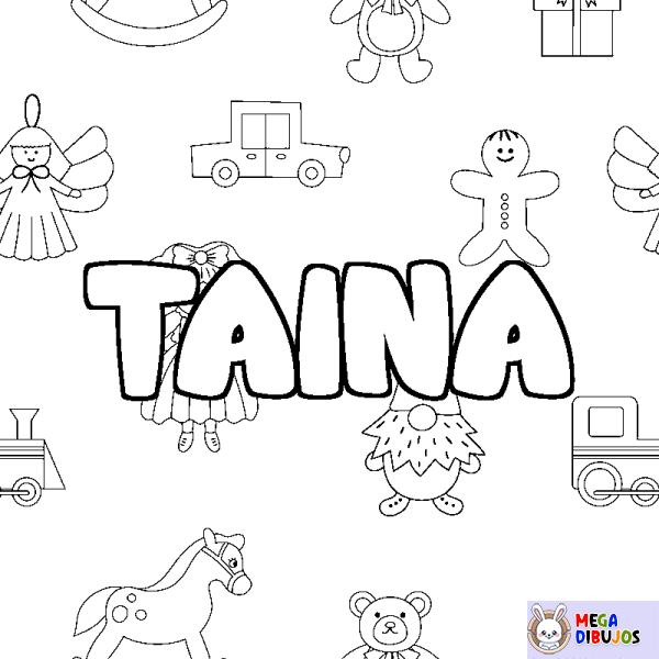 Coloración del nombre TAINA - decorado juguetes