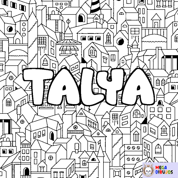 Coloración del nombre TALYA - decorado ciudad