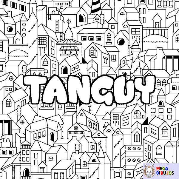 Coloración del nombre TANGUY - decorado ciudad