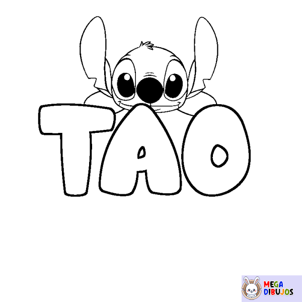 Coloración del nombre TAO - decorado Stitch