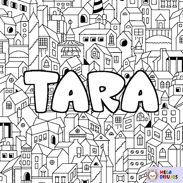 Coloración del nombre TARA - decorado ciudad