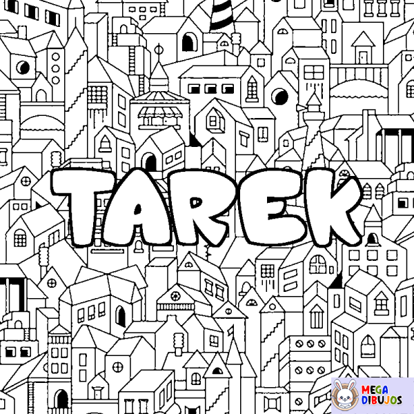 Coloración del nombre TAREK - decorado ciudad