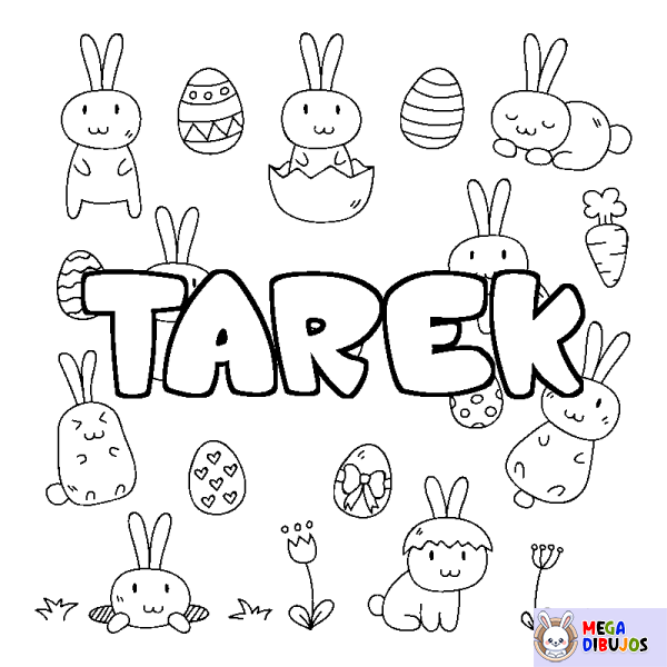 Coloración del nombre TAREK - decorado Pascua