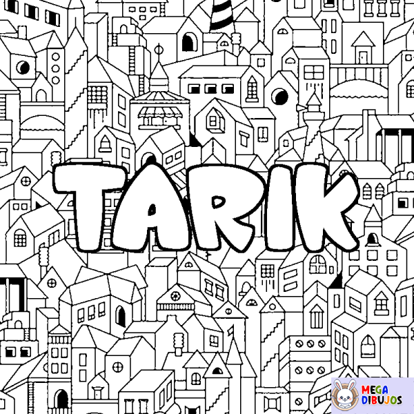 Coloración del nombre TARIK - decorado ciudad