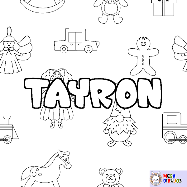 Coloración del nombre TAYRON - decorado juguetes