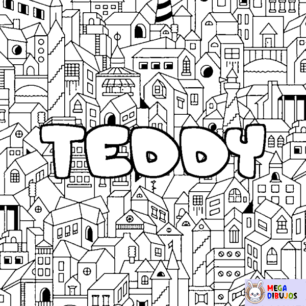 Coloración del nombre TEDDY - decorado ciudad