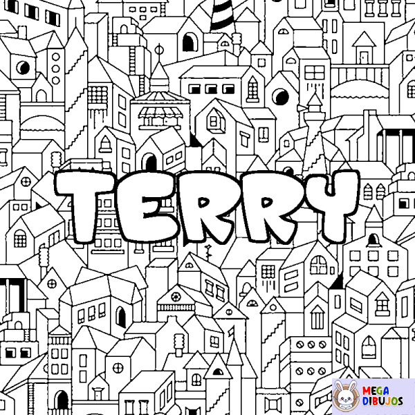 Coloración del nombre TERRY - decorado ciudad