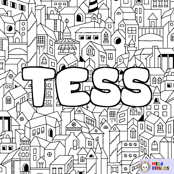 Coloración del nombre TESS - decorado ciudad