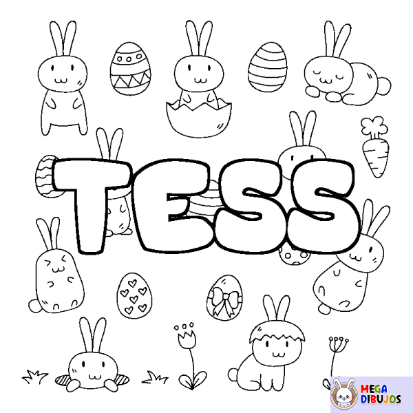 Coloración del nombre TESS - decorado Pascua