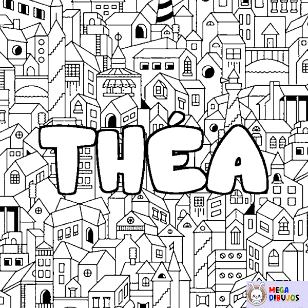 Coloración del nombre TH&Eacute;A - decorado ciudad