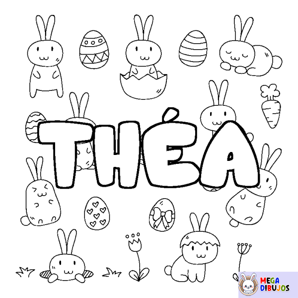 Coloración del nombre TH&Eacute;A - decorado Pascua