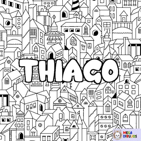 Coloración del nombre THIAGO - decorado ciudad