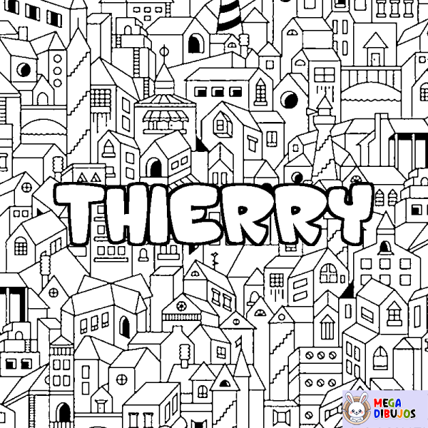 Coloración del nombre THIERRY - decorado ciudad