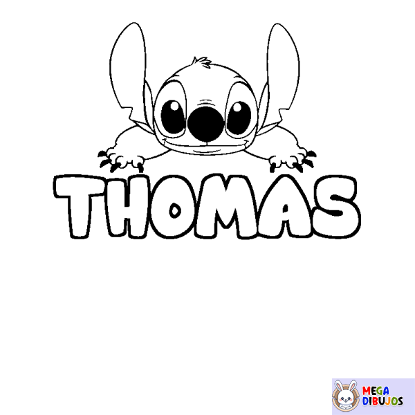 Coloración del nombre THOMAS - decorado Stitch