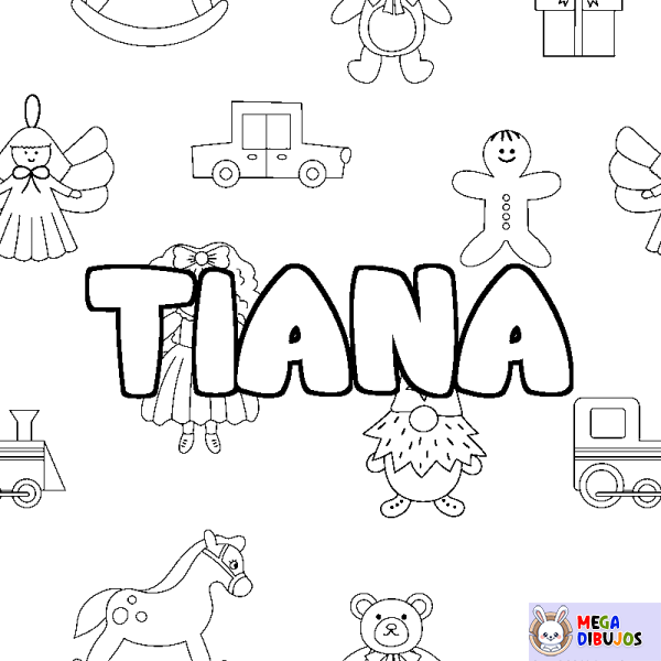 Coloración del nombre TIANA - decorado juguetes