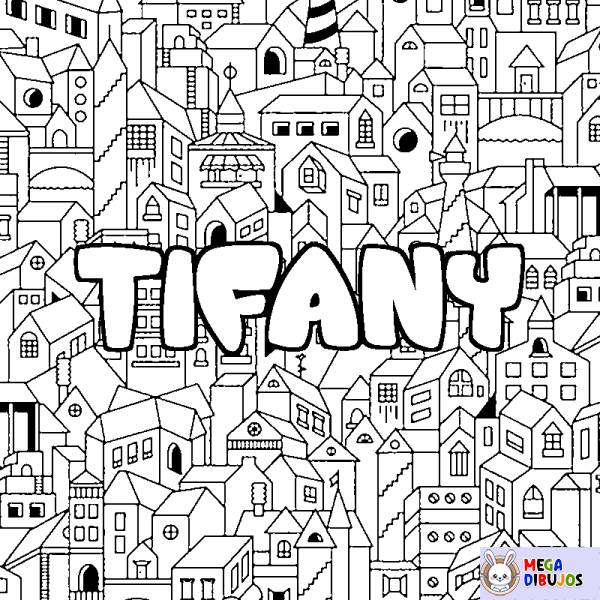 Coloración del nombre TIFANY - decorado ciudad