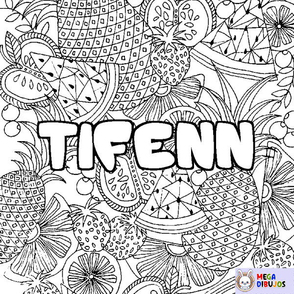 Coloración del nombre TIFENN - decorado mandala de frutas