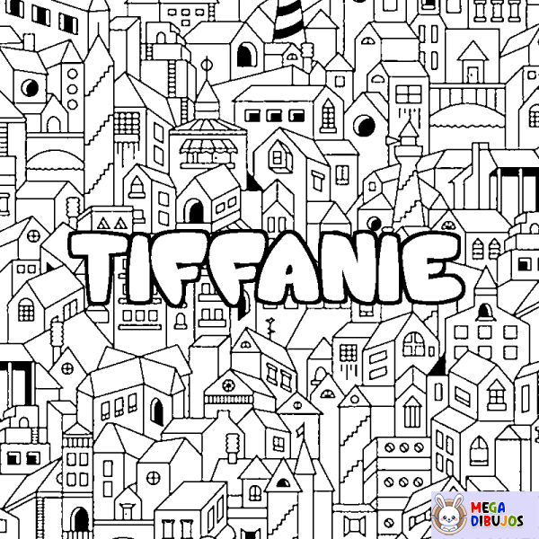 Coloración del nombre TIFFANIE - decorado ciudad