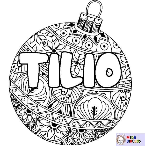 Coloración del nombre TILIO - decorado bola de Navidad