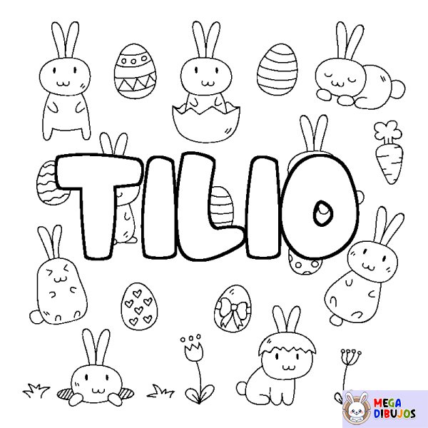 Coloración del nombre TILIO - decorado Pascua