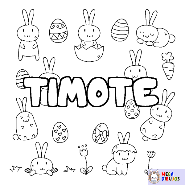 Coloración del nombre TIMOTE - decorado Pascua