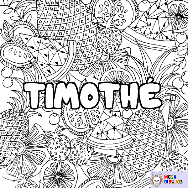 Coloración del nombre TIMOTH&Eacute; - decorado mandala de frutas