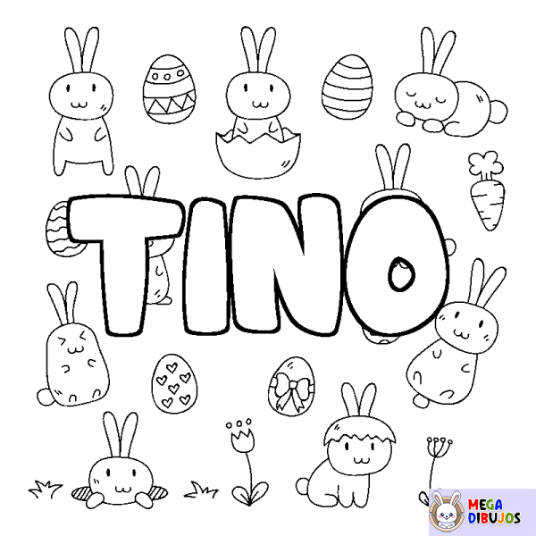 Coloración del nombre TINO - decorado Pascua