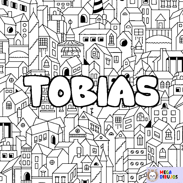 Coloración del nombre TOBIAS - decorado ciudad